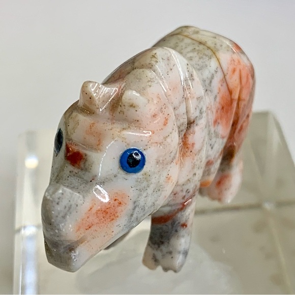 Miniature RHINO Stone Carving Mini Figurine Steatite Soapstone Animal Figure 1.5 - Picture 8 of 12